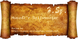Huszár Szilveszter névjegykártya